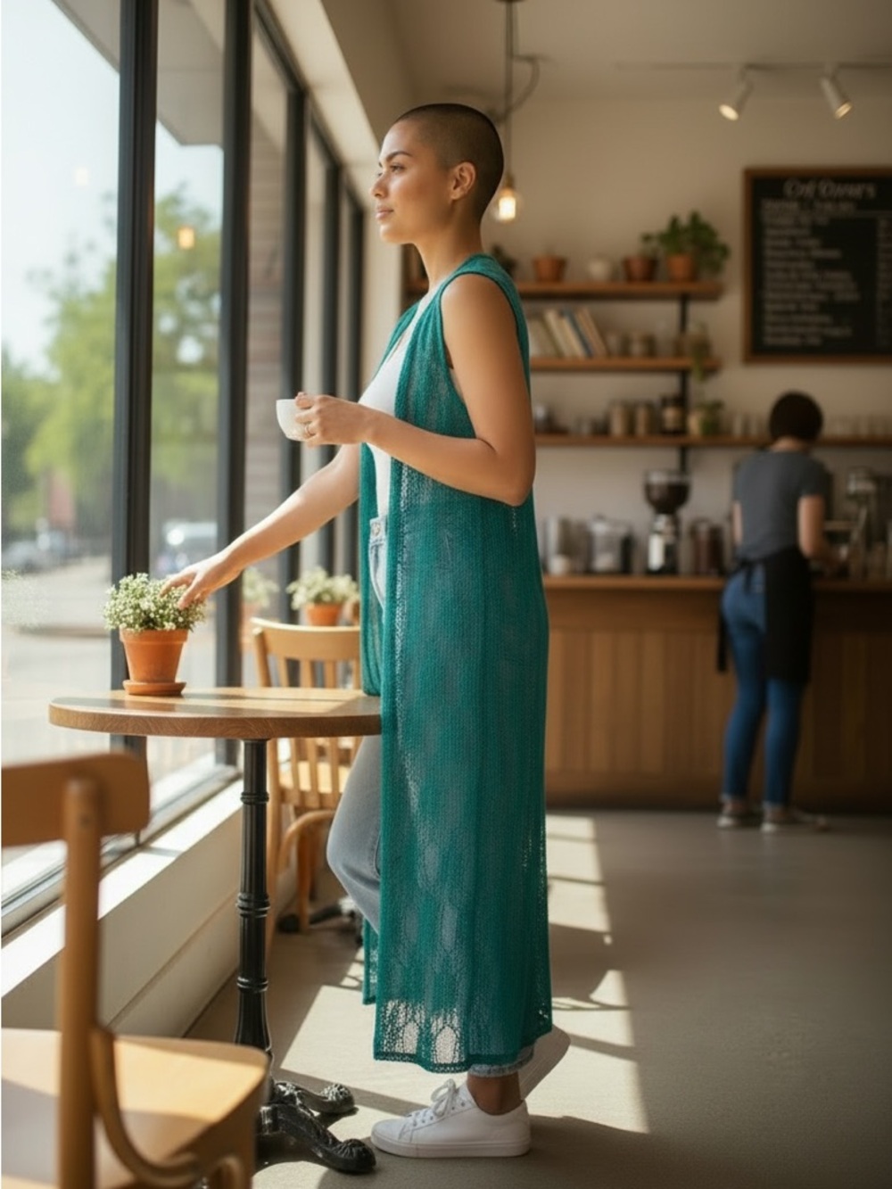 LuLaRoe Turquoise Lace Cardigan - Picture 5 of 7